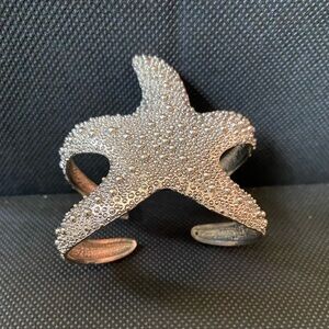Silver starfish cuff bracelet